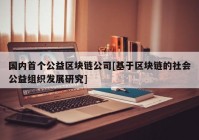 国内首个公益区块链公司[基于区块链的社会公益组织发展研究]